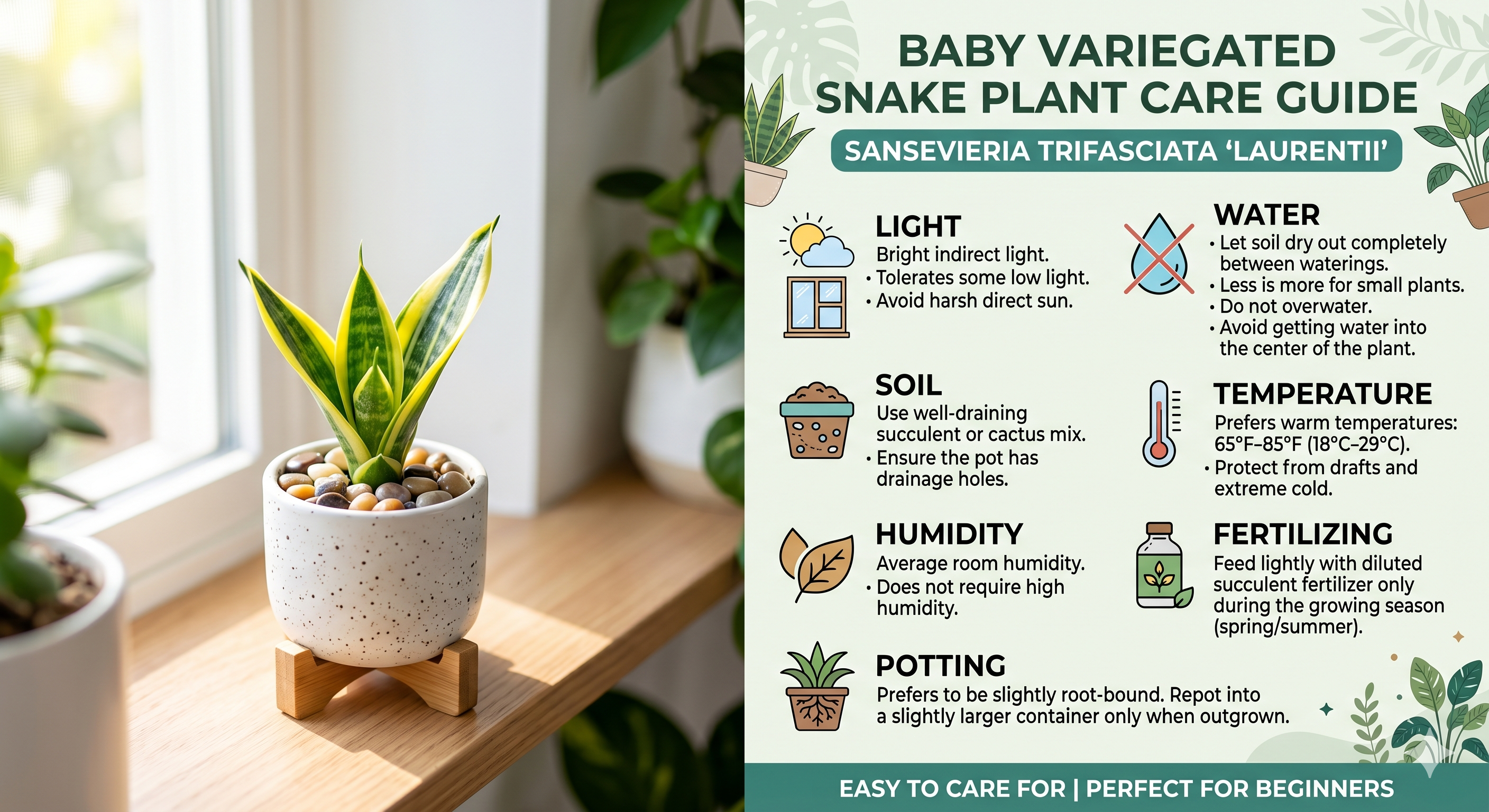Baby Variegated Snake Plant