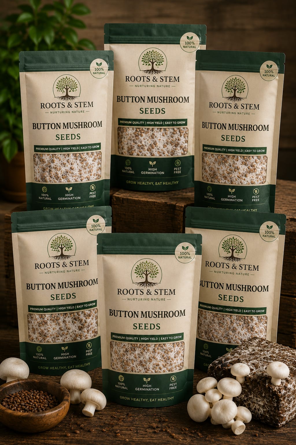Button Mushrooms Seeds