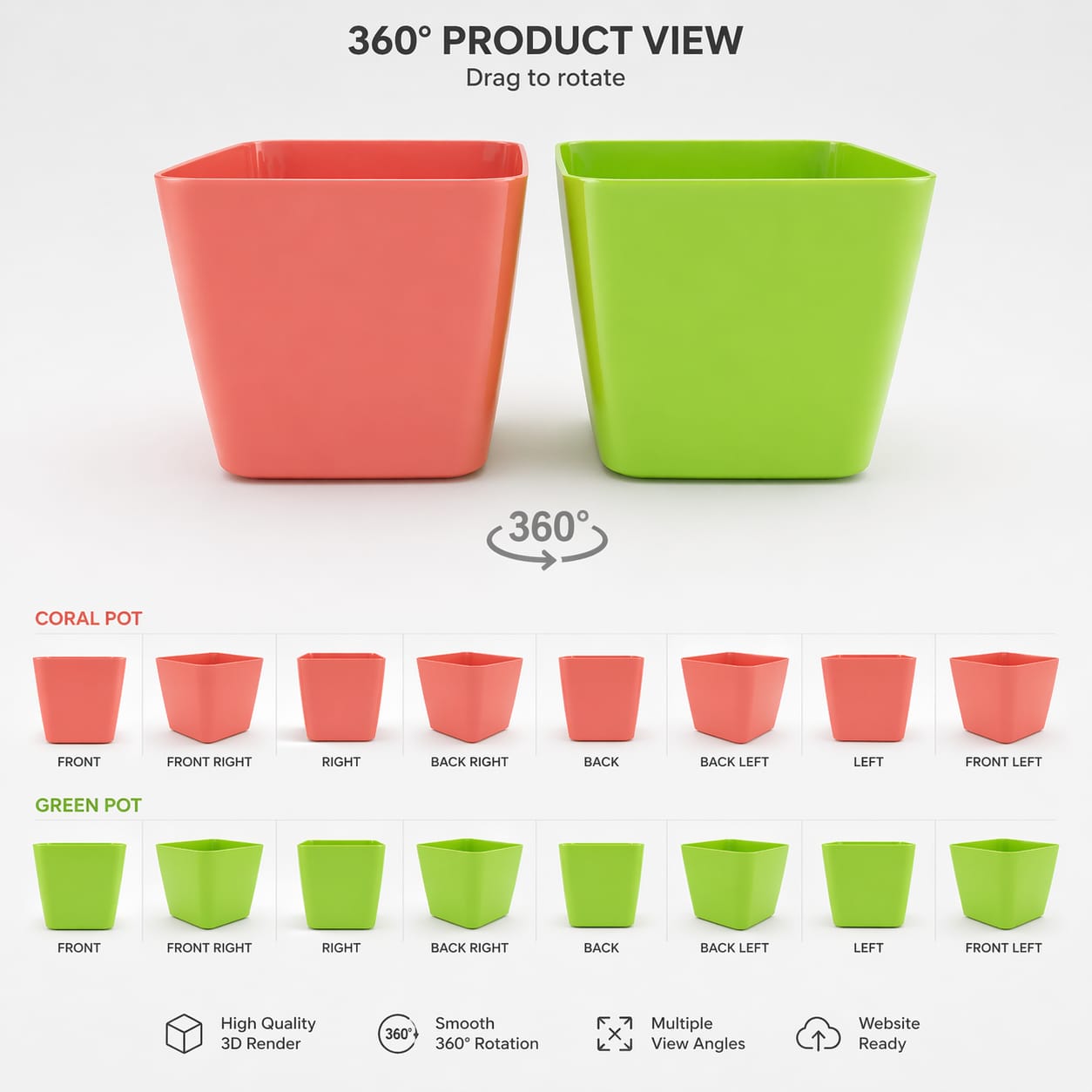 8 INCH PLASTIC POTS