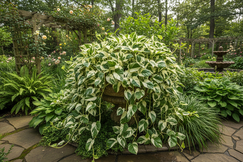 Marble Money Plant (Epipremnum aureum ‘Marble Queen’)