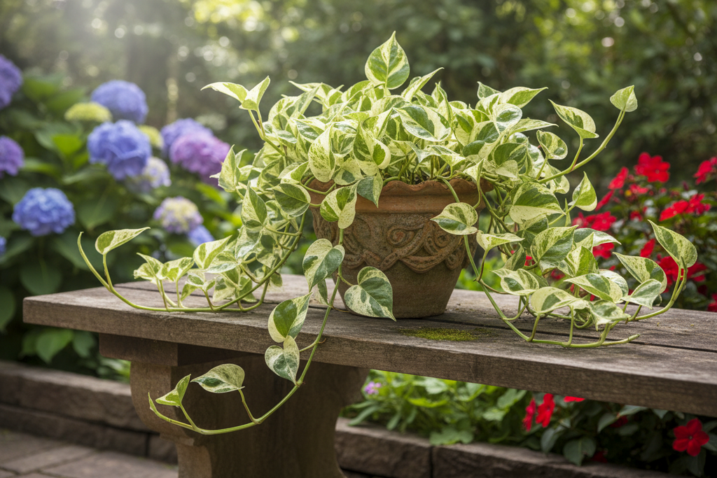 Marble Money Plant (Epipremnum aureum ‘Marble Queen’)