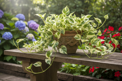 Marble Money Plant (Epipremnum aureum ‘Marble Queen’)